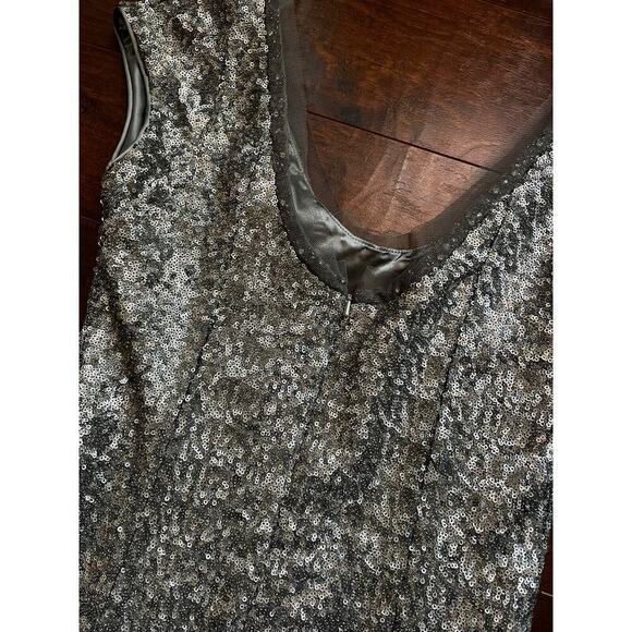 Mikael Aghal Silver Bead Mesh Sleeveless Cocktail Dress NWT Sz 4 - Picture 6 of 6